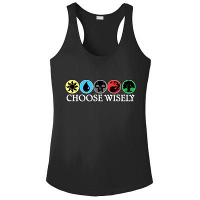 Mana Symbols Gathering Magic Choose Wisely  Ladies PosiCharge Competitor Racerback Tank