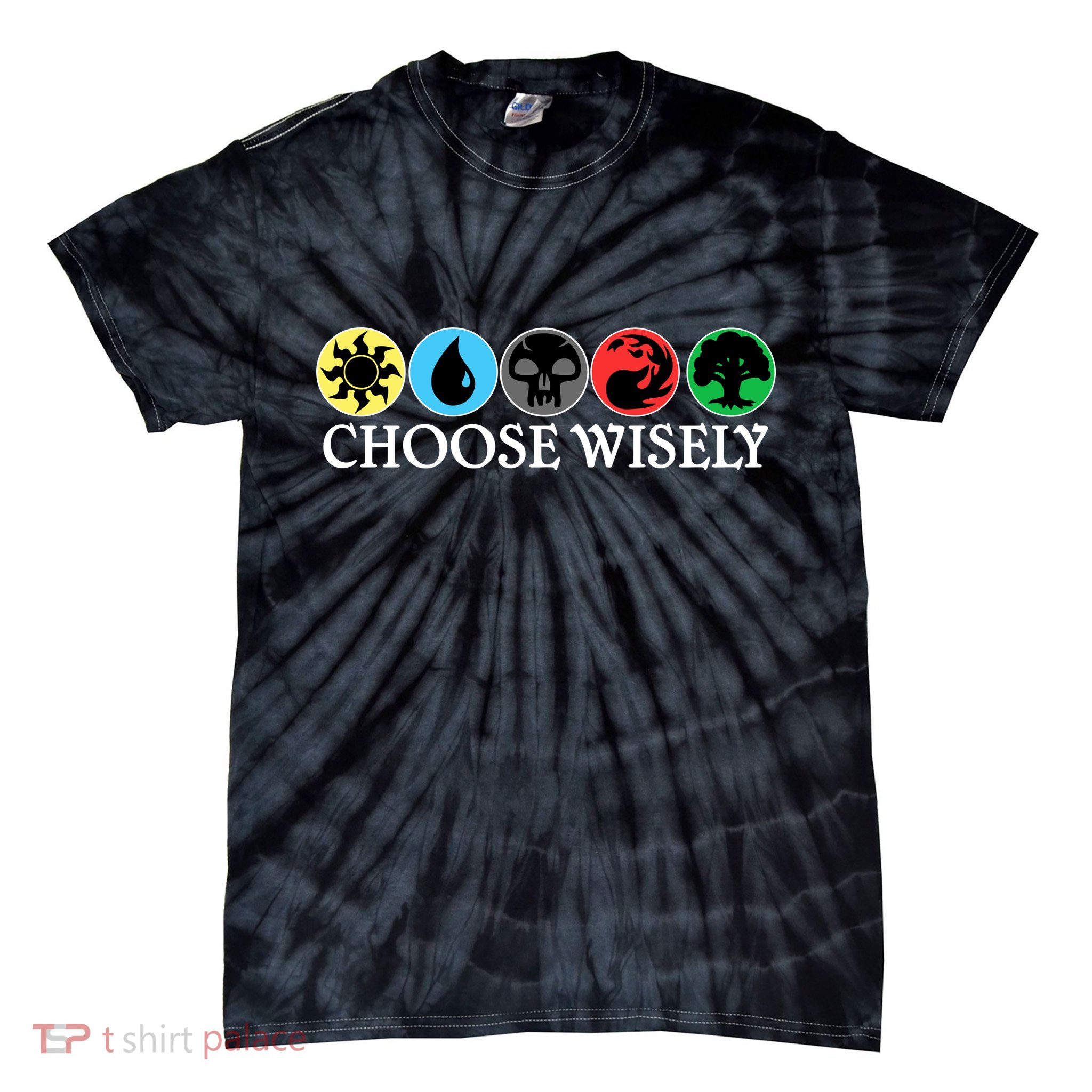 Mana Symbols Gathering Magic Choose Wisely  Tie-Dye T-Shirt