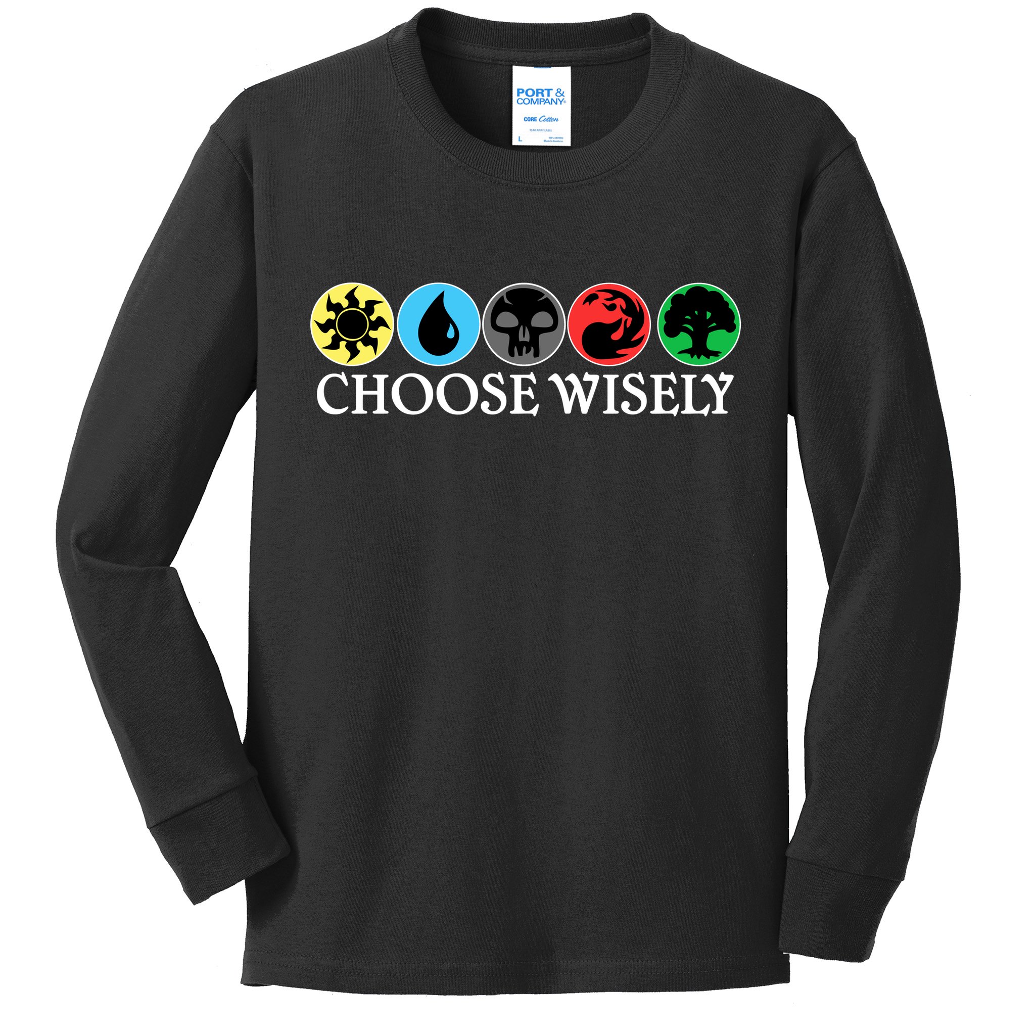 Mana Symbols Gathering Magic Choose Wisely  Kids Long Sleeve Shirt