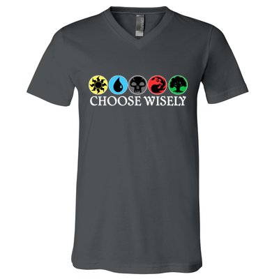 Mana Symbols Gathering Magic Choose Wisely  V-Neck T-Shirt