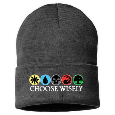 Mana Symbols Gathering Magic Choose Wisely  Sustainable Knit Beanie