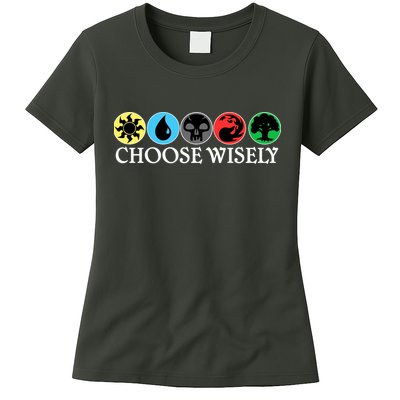 Mana Symbols Gathering Magic Choose Wisely  Womens T-Shirt