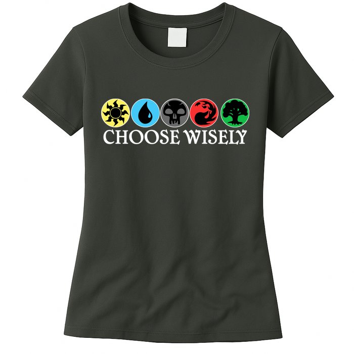 Mana Symbols Gathering Magic Choose Wisely  Womens T-Shirt