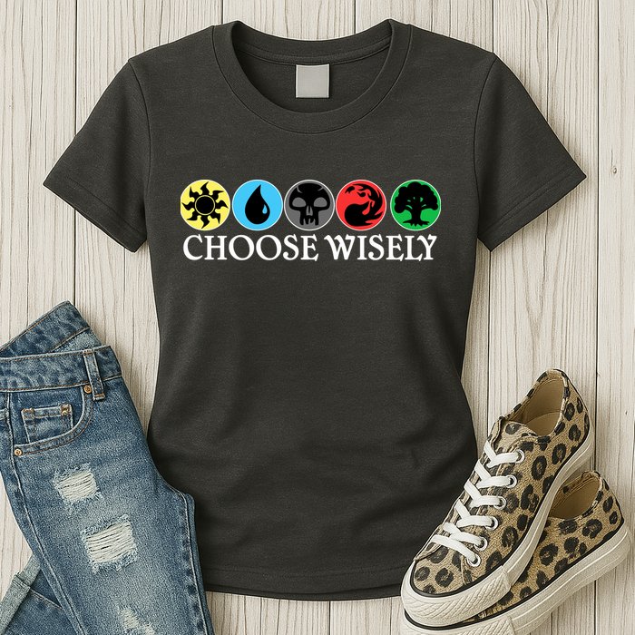 Mana Symbols Gathering Magic Choose Wisely  Womens T-Shirt