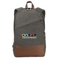 Mana Symbols Gathering Magic Choose Wisely  Cotton Canvas Backpack