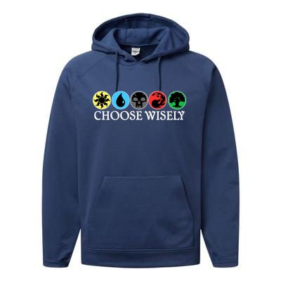 Mana Symbols Gathering Magic Choose Wisely  Performance Fleece Hoodie