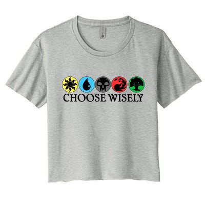 Mana Symbols Gathering Magic Choose Wisely  Women's Crop Top Tee