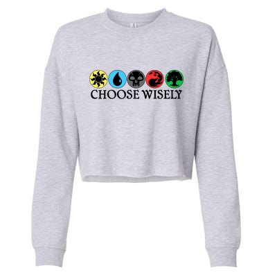 Mana Symbols Gathering Magic Choose Wisely  Cropped Pullover Crew