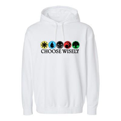 Mana Symbols Gathering Magic Choose Wisely  Garment-Dyed Fleece Hoodie