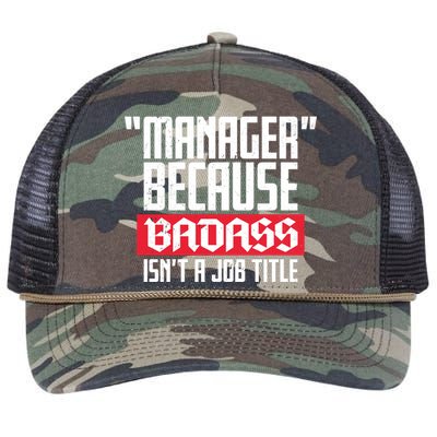 Manager Because Badass Isn't A Job Title Retro Rope Trucker Hat Cap