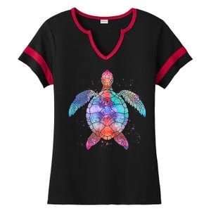 Mandala Sea Turtle Ladies Halftime Notch Neck Tee