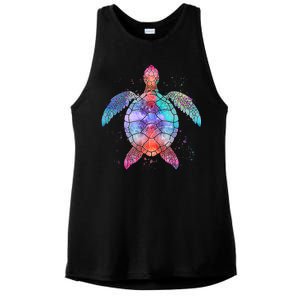 Mandala Sea Turtle Ladies PosiCharge Tri-Blend Wicking Tank