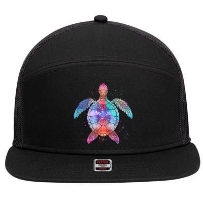 Mandala Sea Turtle 7 Panel Mesh Trucker Snapback Hat