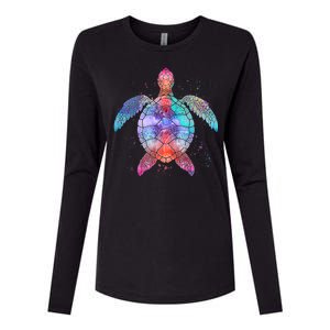 Mandala Sea Turtle Womens Cotton Relaxed Long Sleeve T-Shirt