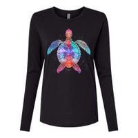 Mandala Sea Turtle Womens Cotton Relaxed Long Sleeve T-Shirt