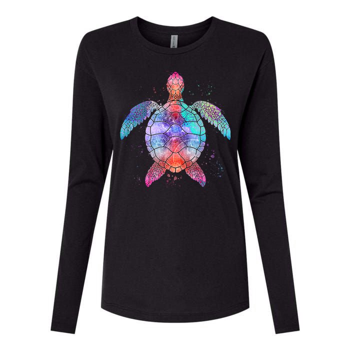 Mandala Sea Turtle Womens Cotton Relaxed Long Sleeve T-Shirt