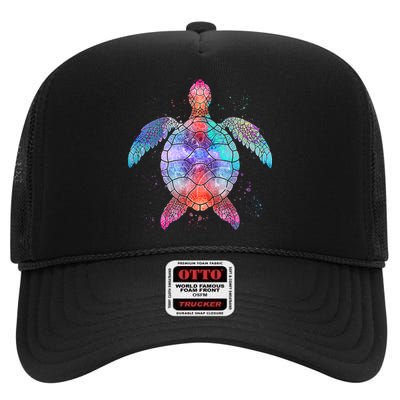 Mandala Sea Turtle High Crown Mesh Back Trucker Hat