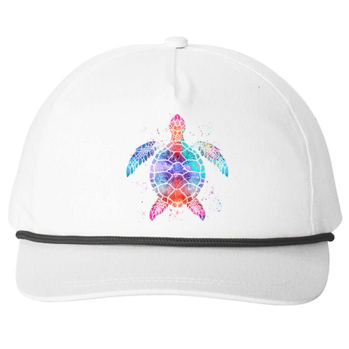 Mandala Sea Turtle Snapback Five-Panel Rope Hat