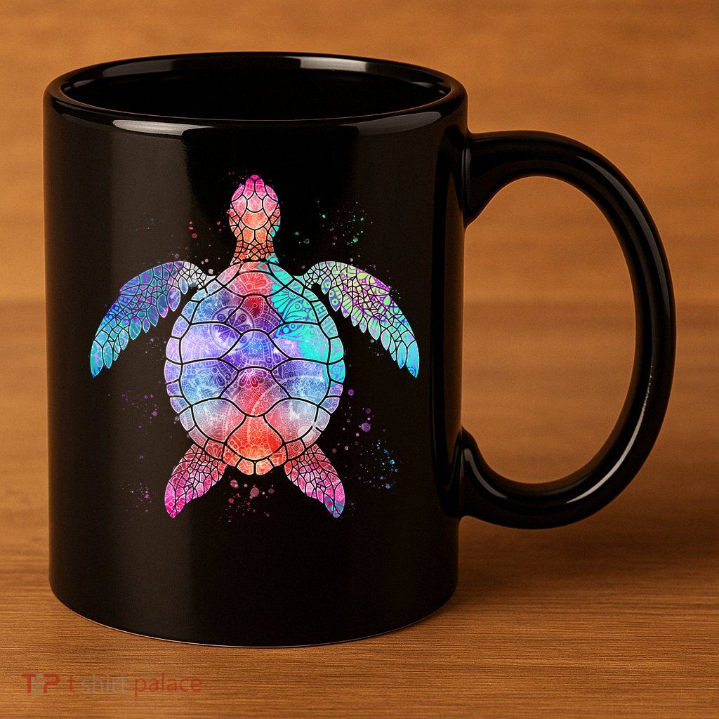 Mandala Sea Turtle 11oz C Handle Ceramic Mug