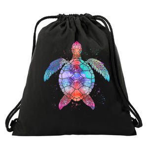 Mandala Sea Turtle Drawstring Bag