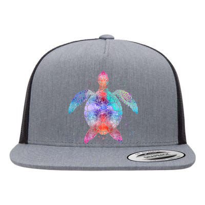 Mandala Sea Turtle Flat Bill Trucker Hat