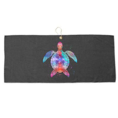 Mandala Sea Turtle Large Microfiber Waffle Golf Towel