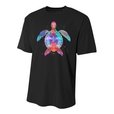 Mandala Sea Turtle Youth Performance Sprint T-Shirt