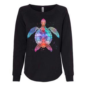 Mandala Sea Turtle Womens California Wash Sweatshirt