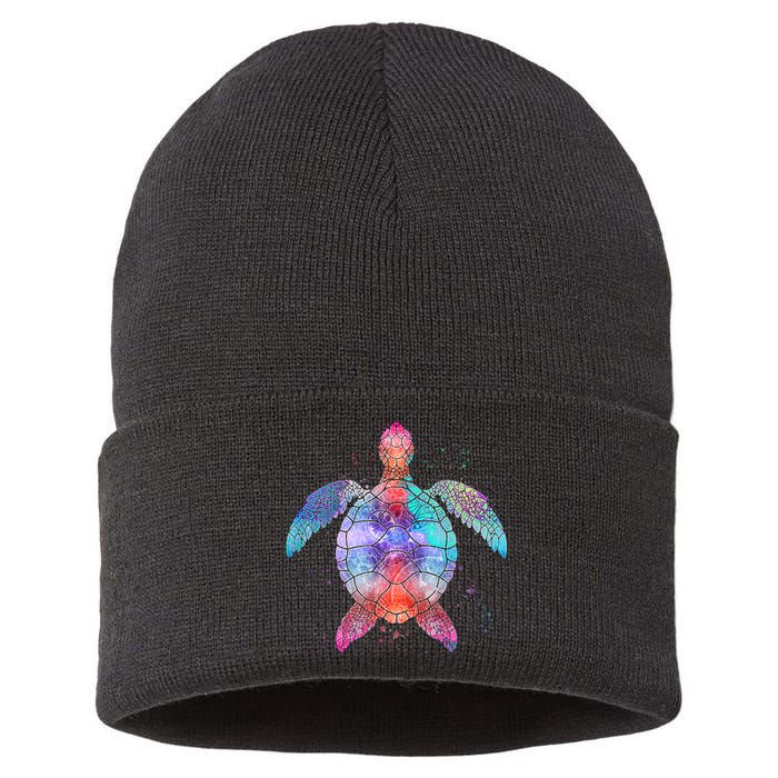 Mandala Sea Turtle Sustainable Knit Beanie