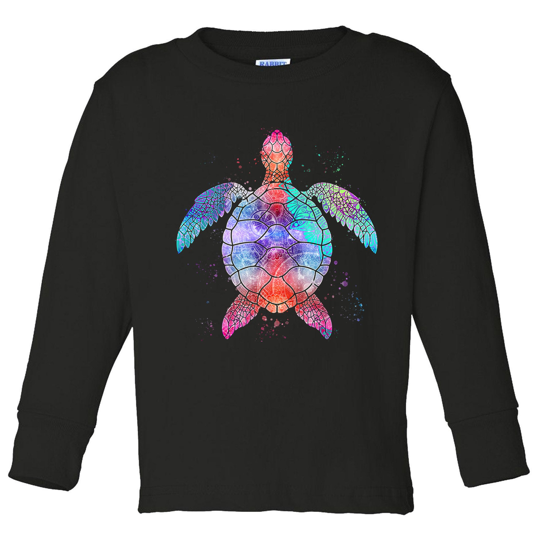 Mandala Sea Turtle Toddler Long Sleeve Shirt