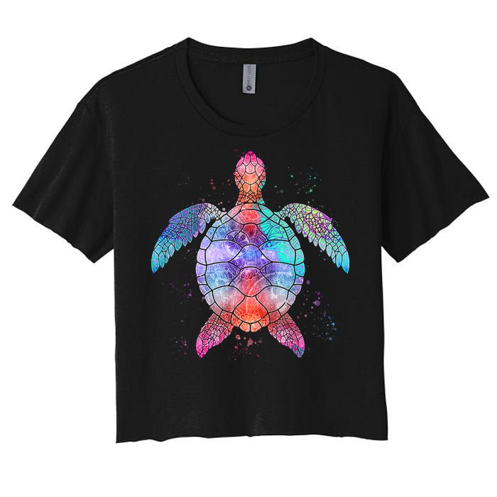 Mandala Sea Turtle Women's Crop Top Tee