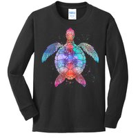 Mandala Sea Turtle Kids Long Sleeve Shirt