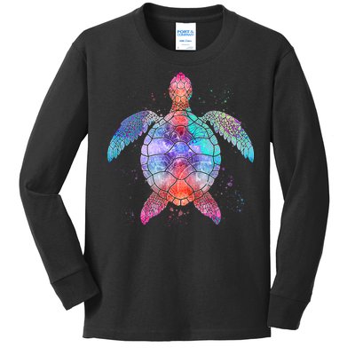 Mandala Sea Turtle Kids Long Sleeve Shirt