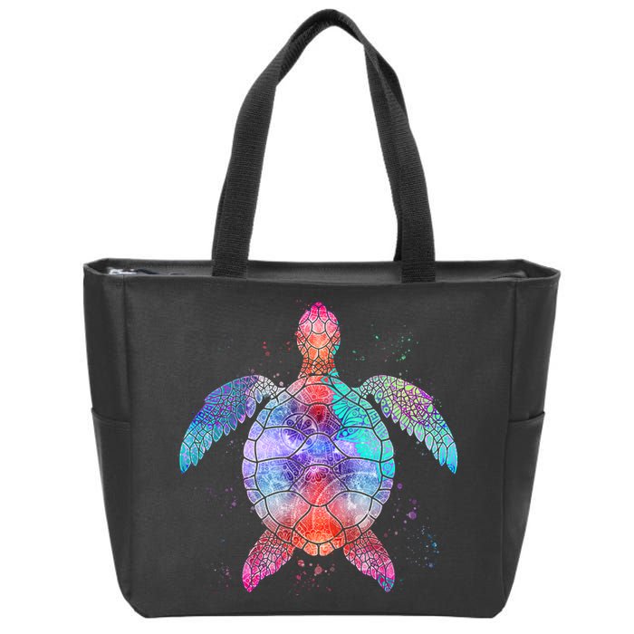 Mandala Sea Turtle Zip Tote Bag