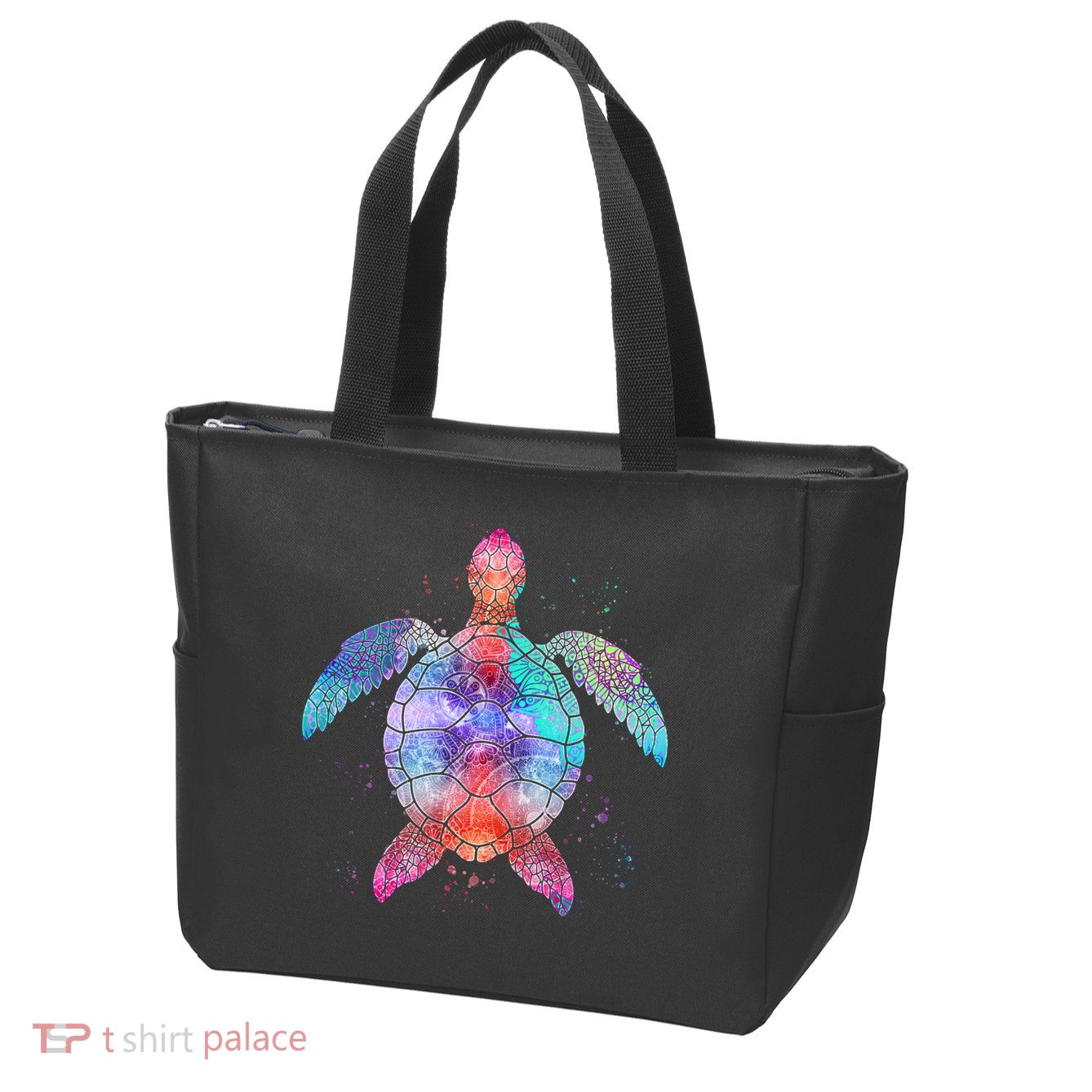 Mandala Sea Turtle Zip Tote Bag