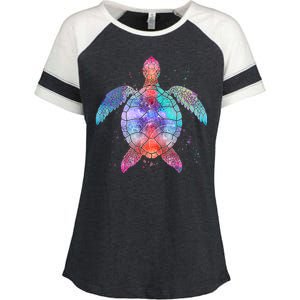 Mandala Sea Turtle Enza Ladies Jersey Colorblock Tee