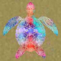 Mandala Sea Turtle Garment-Dyed Women's Muscle Tee