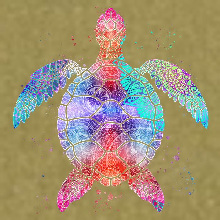Mandala Sea Turtle Garment-Dyed Women's Muscle Tee