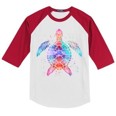 Mandala Sea Turtle Kids Colorblock Raglan Jersey