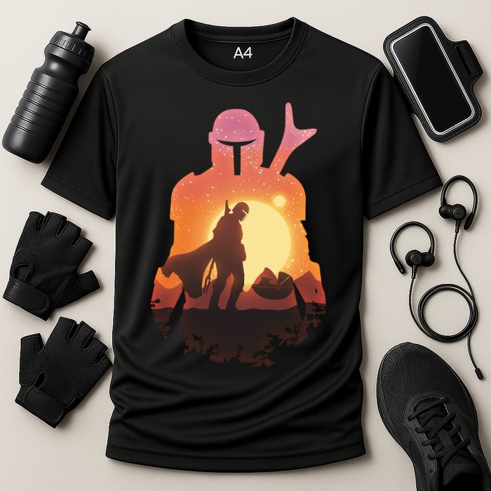 Mando Sunset Illustration Cool Graphic Cooling Performance Crew T-Shirt