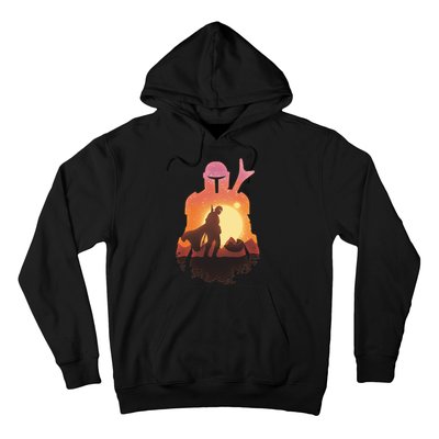 Mando Sunset Illustration Cool Graphic Hoodie