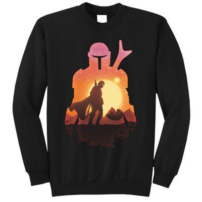Mando Sunset Illustration Cool Graphic Sweatshirt