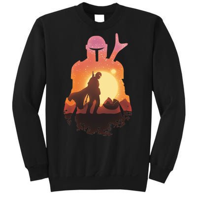 Mando Sunset Illustration Cool Graphic Sweatshirt