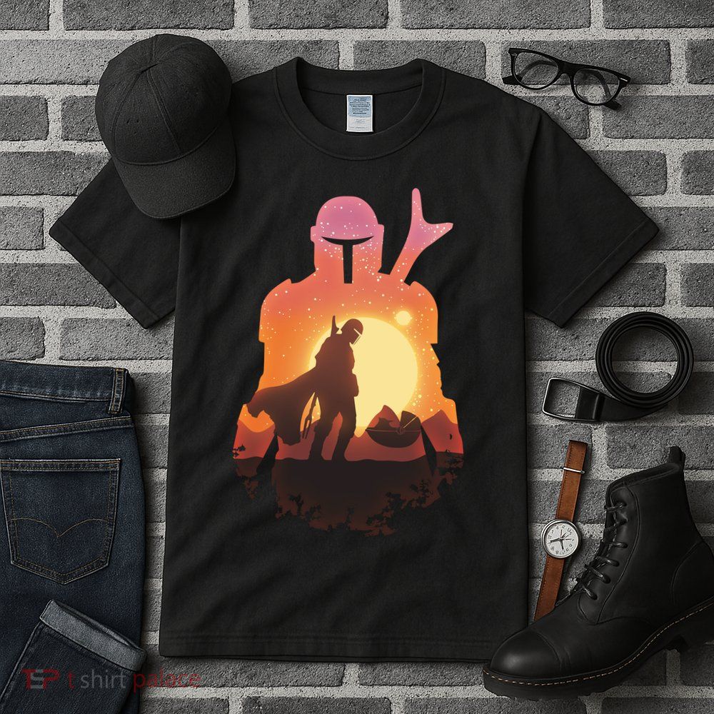 Mando Sunset Illustration Cool Graphic Tall T-Shirt