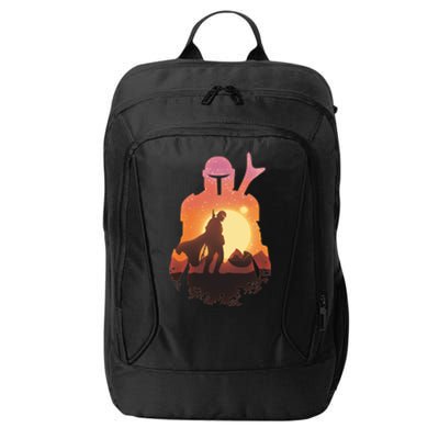 Mando Sunset Illustration Cool Graphic City Backpack