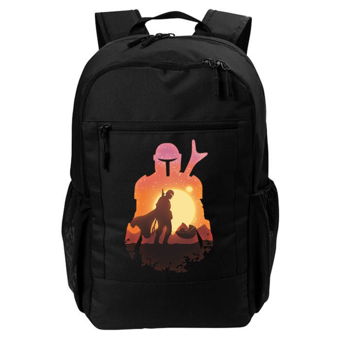 Mando Sunset Illustration Cool Graphic Daily Commute Backpack