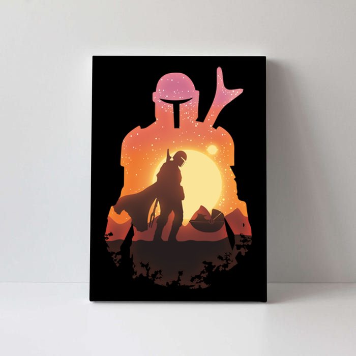 Mando Sunset Illustration Cool Graphic Canvas