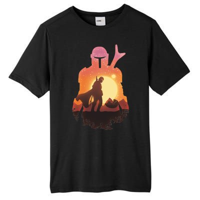 Mando Sunset Illustration Cool Graphic Tall Fusion ChromaSoft Performance T-Shirt