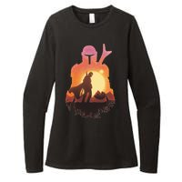 Mando Sunset Illustration Cool Graphic Womens CVC Long Sleeve Shirt