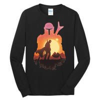 Mando Sunset Illustration Cool Graphic Tall Long Sleeve T-Shirt